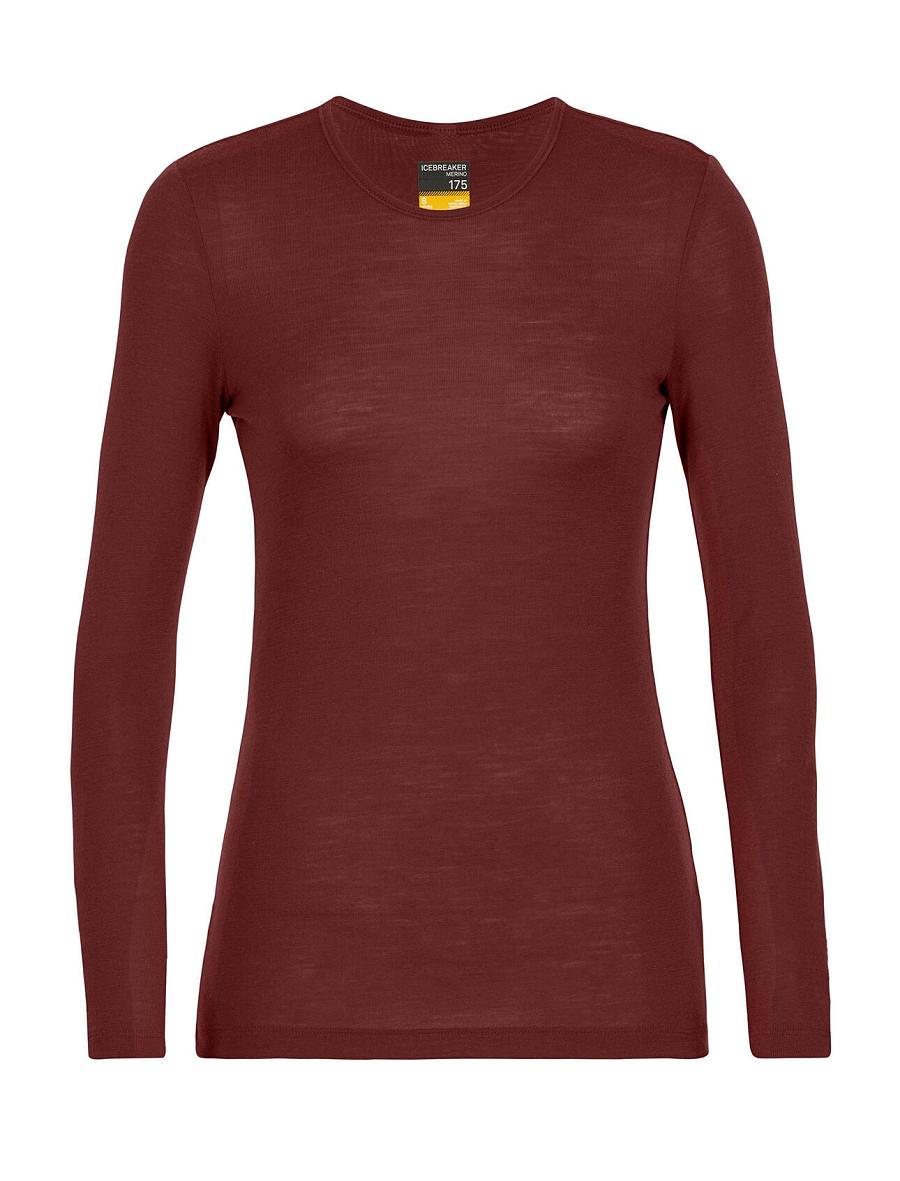 Espresso Women's Icebreaker Merino 175 Everyday Long Sleeve Crewe Thermal Top Base Layers | USA 1910OKIR